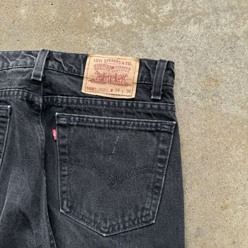 1990s LEVI'S 505 FADED BLACK DENIM JEANS MADE IN USA