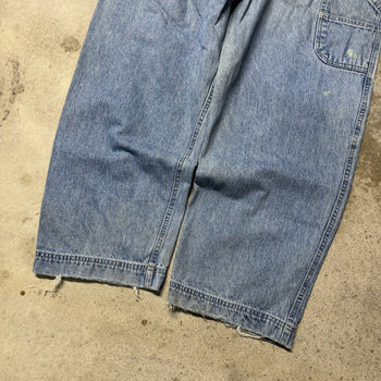 2000S FADED THRASHED BAGGY WIDE LEG DENIM WORK JEANS