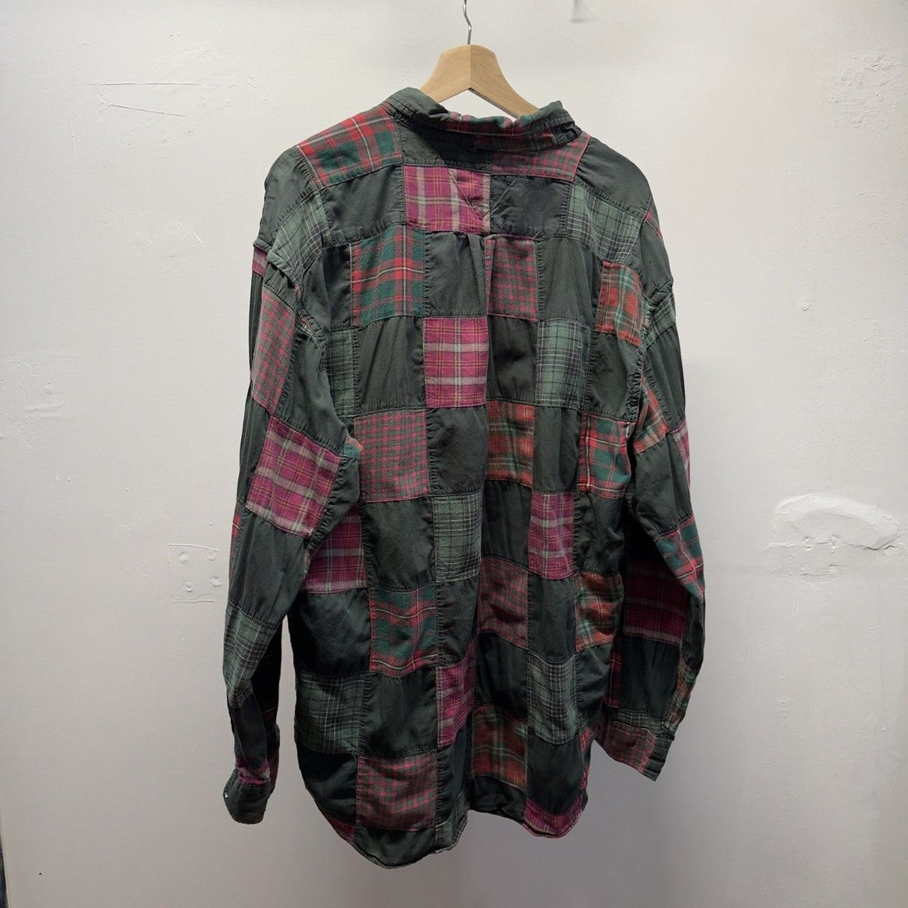 Vintage 1990s Tommy Hilfiger Patchwork Plaid Flannel Shirt