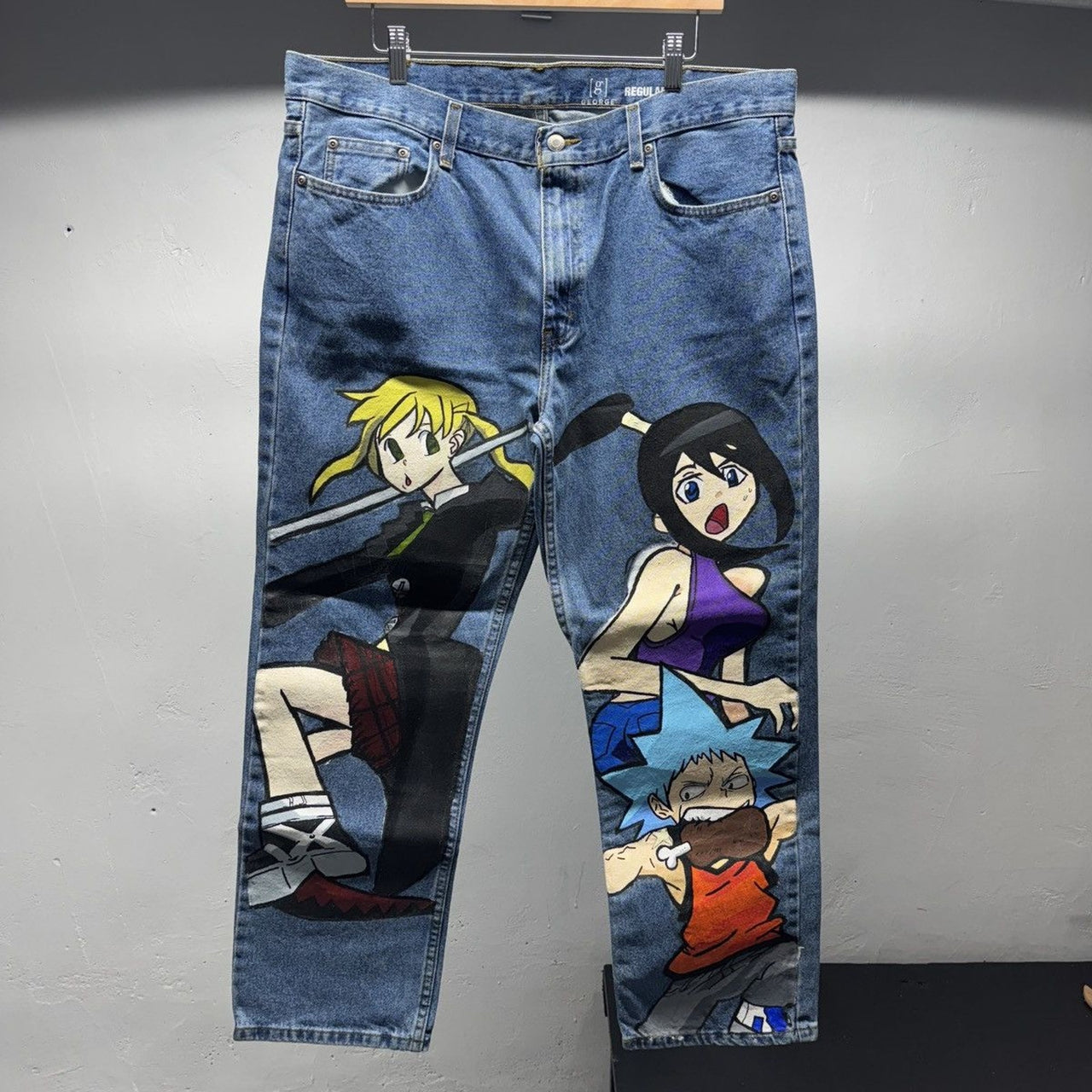 Soul Eater Anime Custom Painted Jeans
