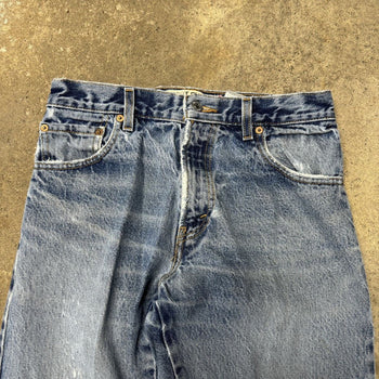 2000S THRASHED FADED LEVI’S 517 BOOT CUT DENIM JEANS