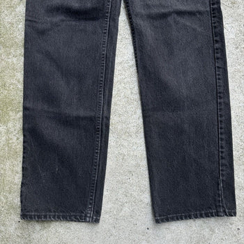 1990s LEVI'S 505 MADE IN USA BLACK FADED DENIM JEANS