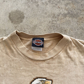 1990s HARLEY DAVIDSON EAGLE FADED TAN TEE