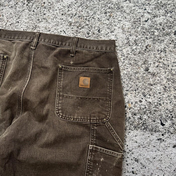 2000s Carhartt Brown Faded Thrashed Double Knee Pants