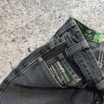1990s Y2K Thrashed Faded Denim Skater Shorts