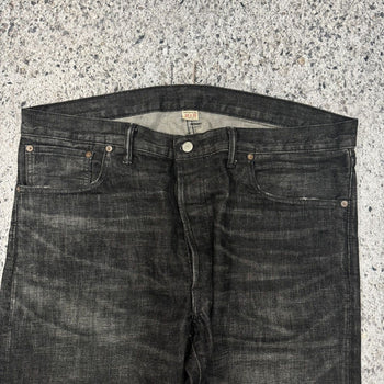 RRL SLIM JAPANESE SELVEDGE BLACK DENIM JEANS