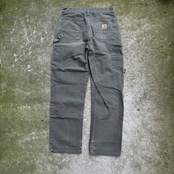 2000s CARHARTT THRASHED FADED GREEN DOUBLE KNEE PANTS