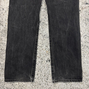 1990s LEVI'S 501 BLACK FADED THRASHED DENIM JEANS