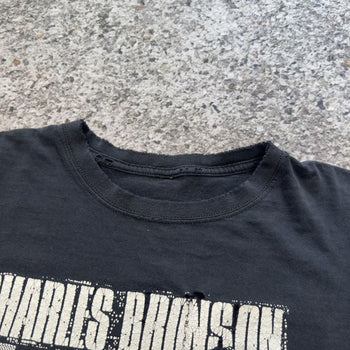 Camiseta descolorida de Charles Bronson Power Violence de los años 2000