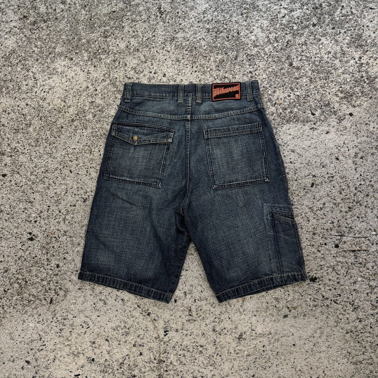 2000s Y2K Kikwear Denim Cargo Pocket Skater Jean Shorts