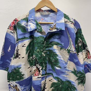 Vintage 1990s Le Tigre Made in USA Hawaiian Shirt