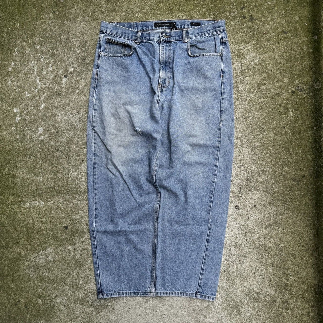 2000s CALVIN KLEIN BAGGY LIGHT WASH FADED SKATER JEANS