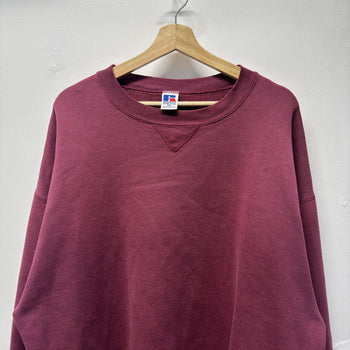 Vintage 1990s Made in USA Russell Athletic Faded Maroon Sweatshirt