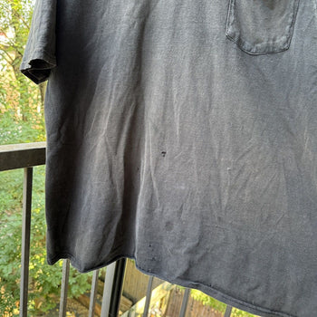 2000s Thrashed Faded Distressed Blank Black Tee