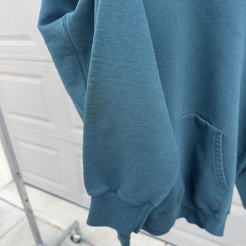 2000s Teal Sun Faded Thrashed Distressed Hoodie