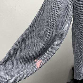 1990s Thrashed Faded Distressed Ribbed Cotton Henley Shirt