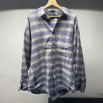 1990s Polo Ralph Lauren Plaid Striped Lowell Shirt Silk Cotton