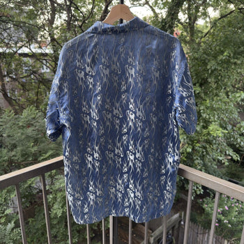 1990s Y2K Metallic Flame Shirt