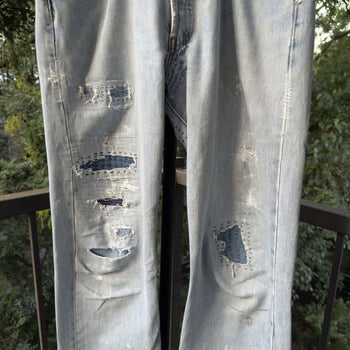 2000s Levi's 501xx Thrashed Faded Repaired Jeans