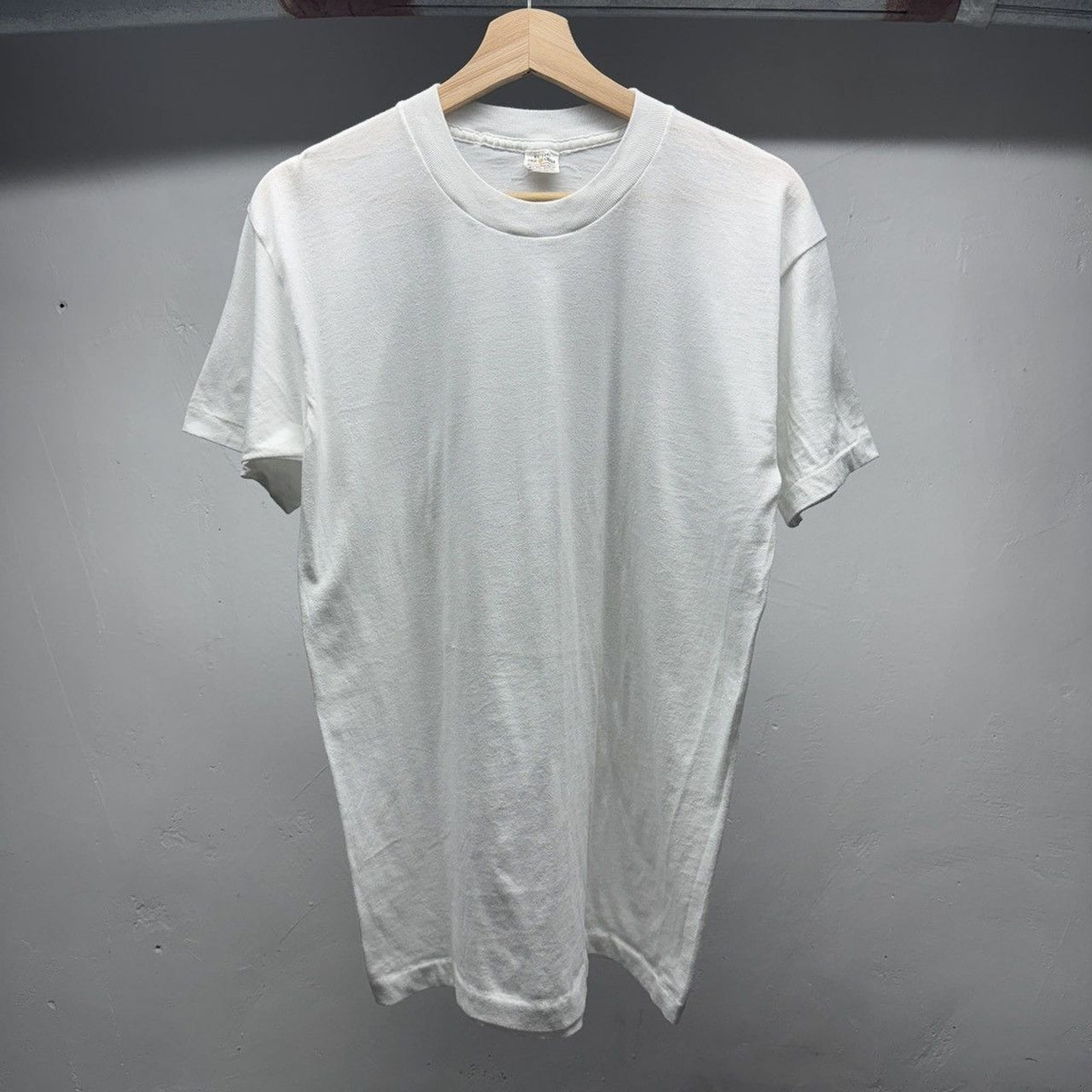 1980s Paper Thin Blank White Single Stitch Tee