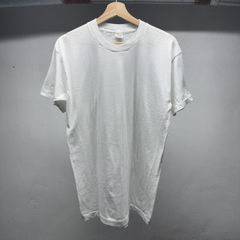 1980s Paper Thin Blank White Single Stitch Tee