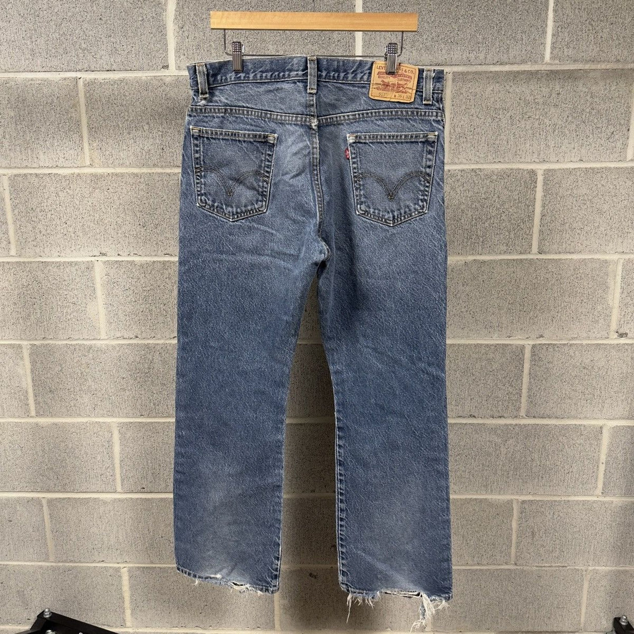 2000s Levi's 517 Thrashed Faded Distressed Flare Jeans