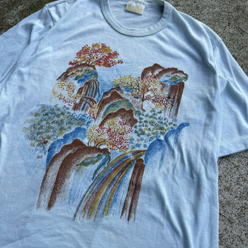 1970s SEARS WATERFALL WATER PRINT THIN TEE