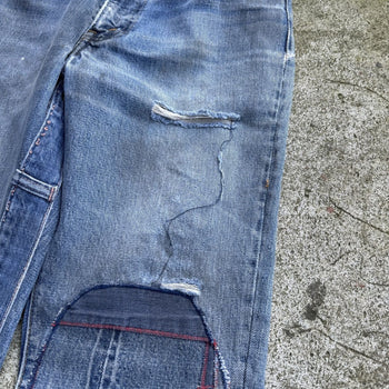 1970s LEVI’S BIG E 646 ORANGE TAB REWORKED DENIM BOOTCUT FLARE JEANS