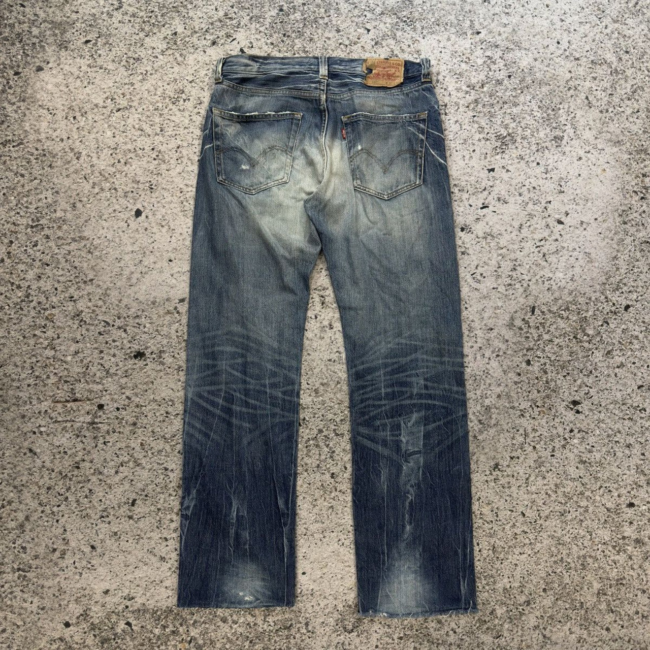2000s Levi's 501 Thrashed Faded Distressed Jeans