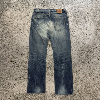 2000s Levi's 501 Thrashed Faded Distressed Jeans
