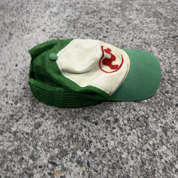 Mowalola Puff Puff OG Green Red Logo Trucker Hat