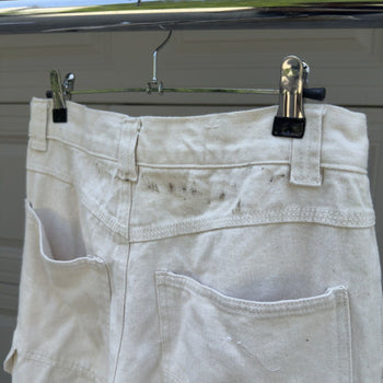 1990s Bugle Boy Cream Wide Leg Skater Carpenter Pants