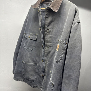 1990s Carhartt C02PTL Chore Coat Jacket Faded Distressed