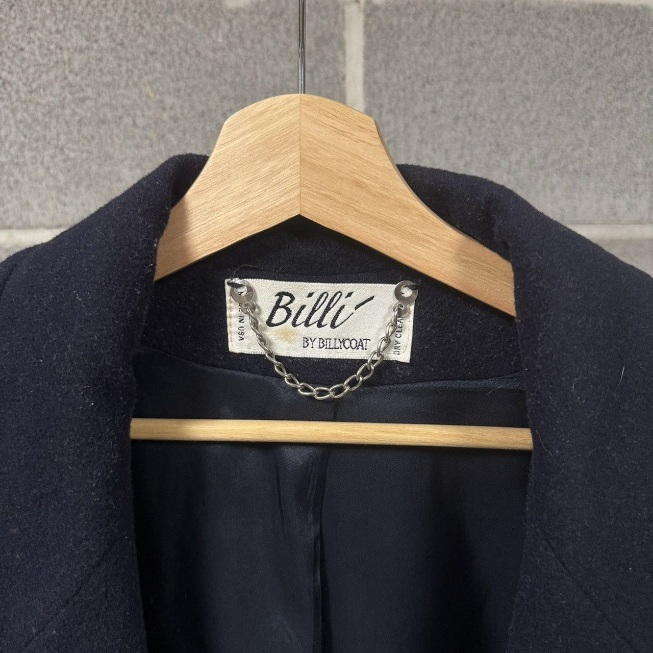 1960s Billi Navy Blue Wool Overcoat Peacoat Jacket