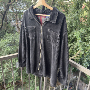 1990s Faded Zip Up Corduroy Shirt