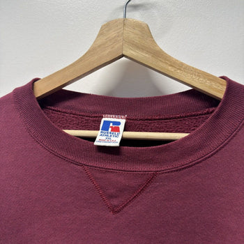 Vintage 1990s Made in USA Russell Athletic Faded Maroon Sweatshirt