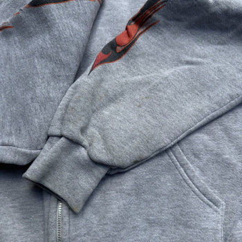 2000S HARLEY DAVIDSON FADED GREY FLAME ZIP UP HOODIE