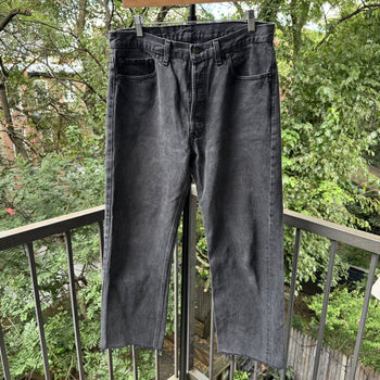 1990s Levi's 501 Jeans Faded Black Cropped USA