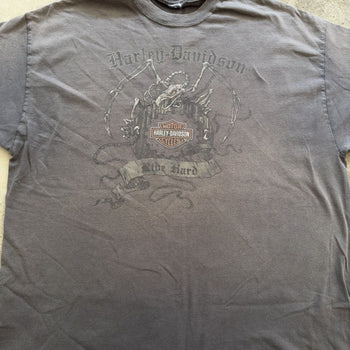 2000S HARLEY DAVIDSON FADED DRAGON LOGO TEE