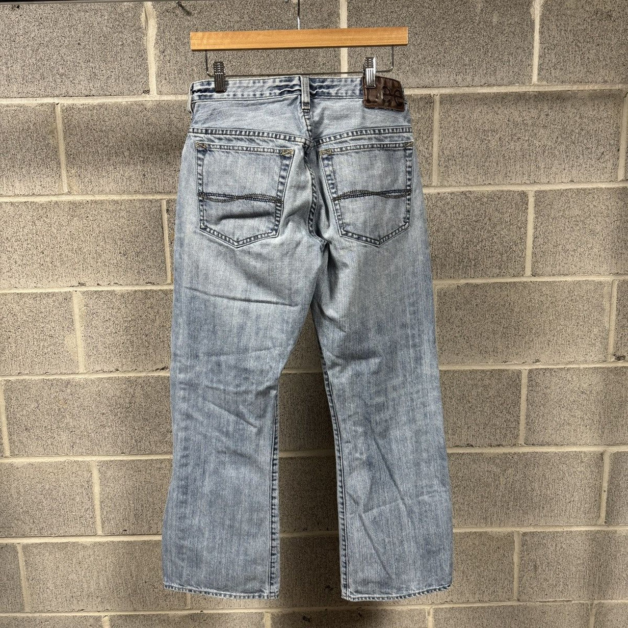 2000s Y2K Lee Thrashed Faded Distressed Flare Jeans