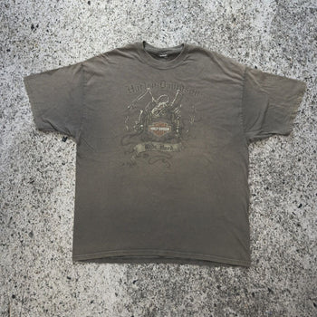 Camiseta con el dragón descolorido de Harley Davidson de los años 2000