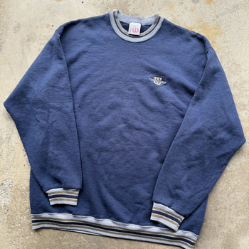 1990s WILSON ATHELTICS FADED BLUE LOGO CREWNECK