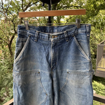 2000s Carhartt Denim Double Knee Pants Thrashed Faded