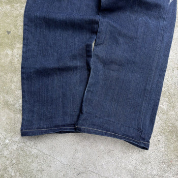 2000S Y2K RAW BLUE BAGGY CYBER WING DENIM SEQUIN JEANS