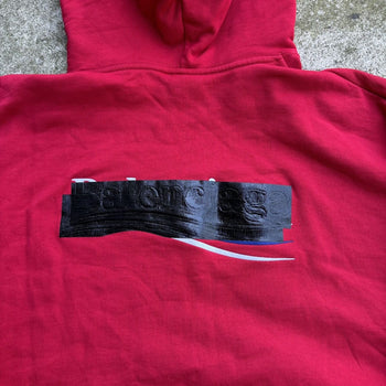 BALENCIAGA OVERSIZED RED GAFFER LOGO HOODIE