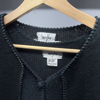 1980s Women's Saks Fifth Ave Laura Yang Knit Cardigan Twinset Sweater