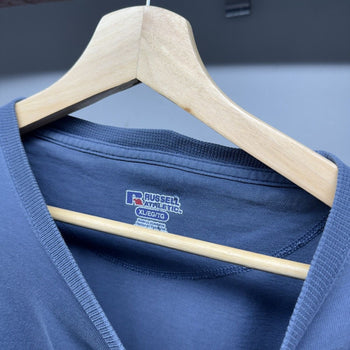 2000s Faded Russell Athletic Blue Longsleeve Pocket Tee