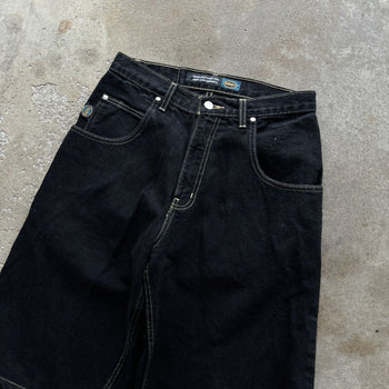 1990S/2000S Y2K BAGGY BLACK DENIM SKATER JEAN SHORTS JORTS