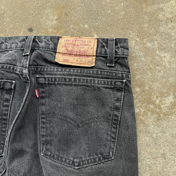 1990s LEVI'S 505 FADED BLACK DENIM JEANS MADE IN USA