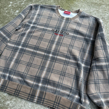 SUPREME SS21 BROWN PLAID CREWNECK